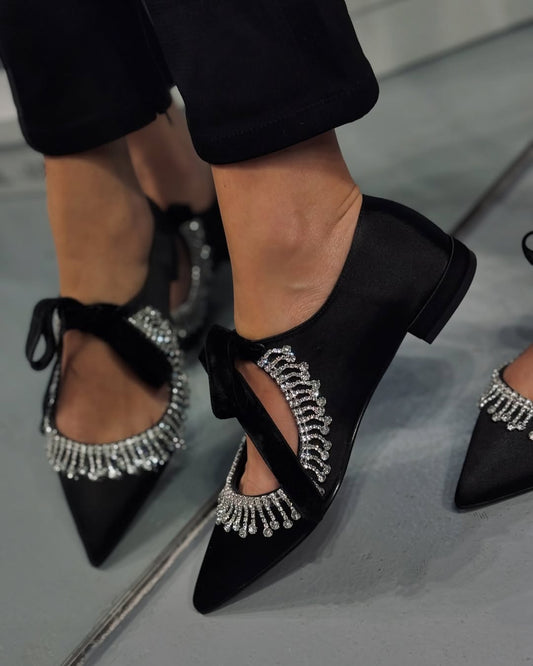 Women's Diamond Velvet Square-Heel Shoes