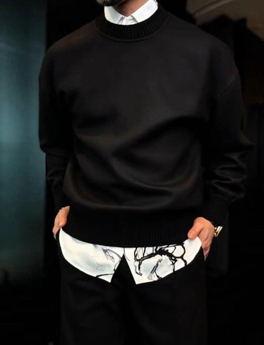 Men's Slightly Crew Neck Sweatshirt Set