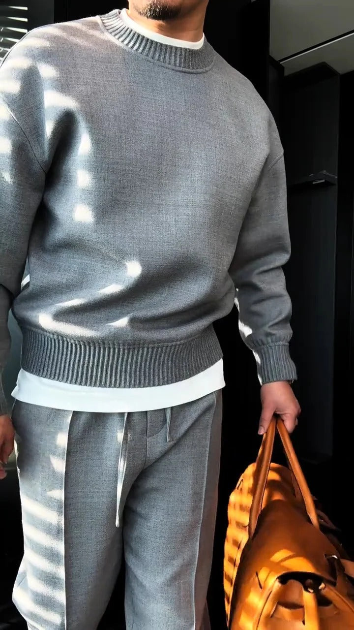 Men's Slightly Crew Neck Sweatshirt Set