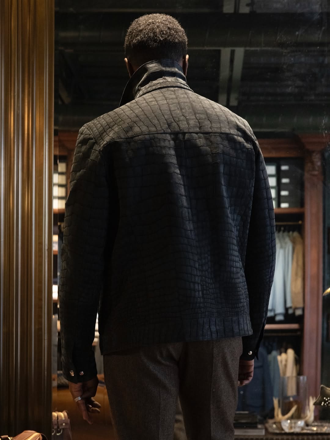 Porosus Crocodile Leather Jacket