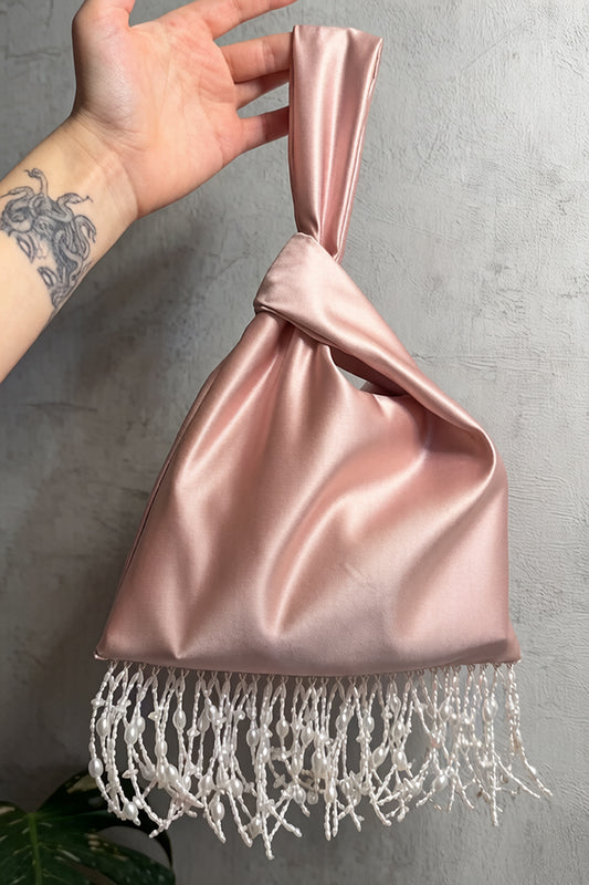 Pearl Tassel Silk Handbag