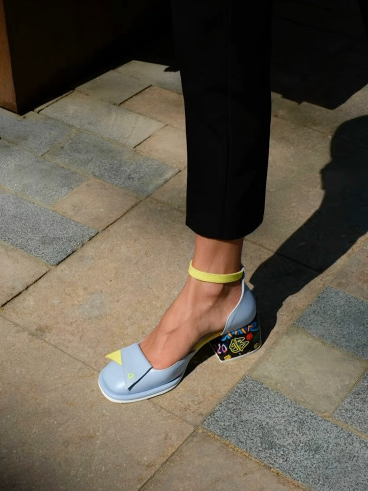 Leather Chunky Heel Women's Mid-heel Shoes