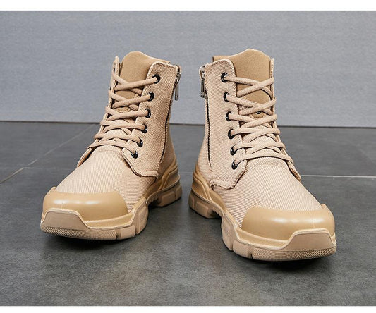 High-top Labor Protection Tooling Canvas Martin Boots Thick Bottom Waterproof