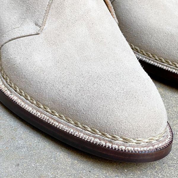 Ecru Suede Leather Boots