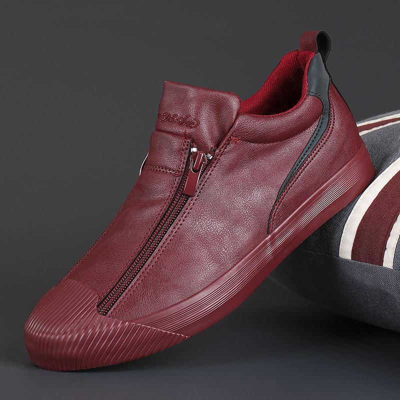 2026 Men's Zipper Leather Flats