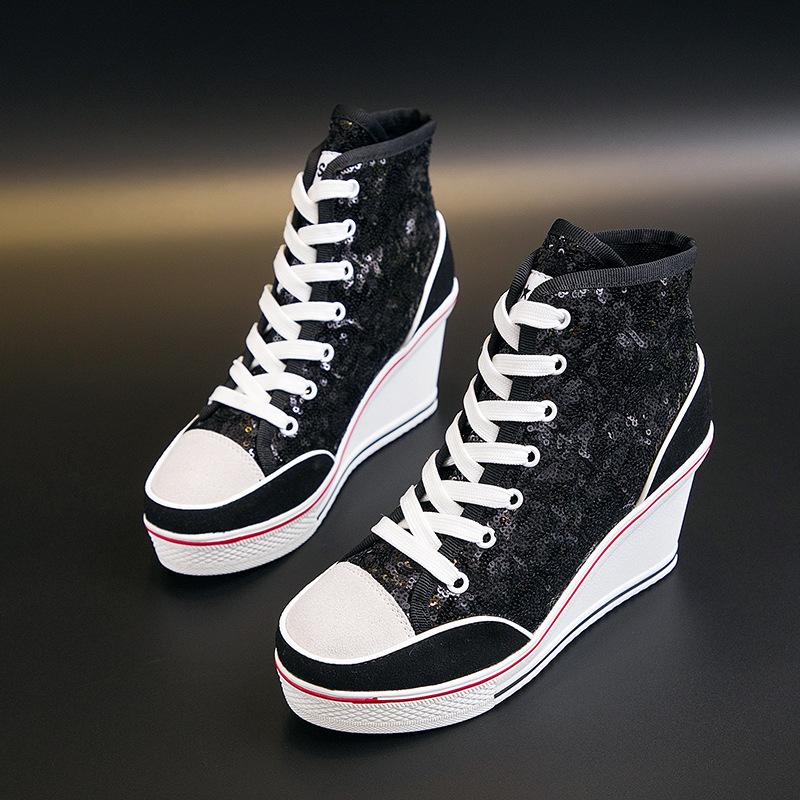 Sequin Platform Sneakers
