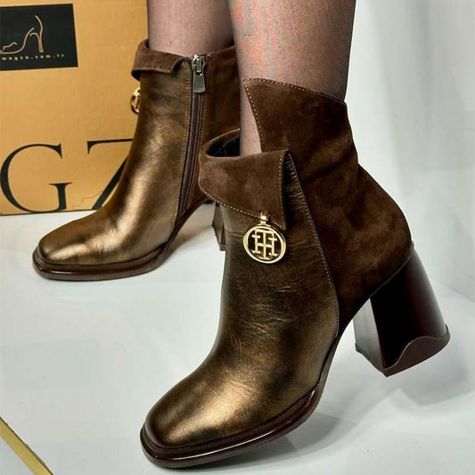 Women's Crowded-Heeled Square-Toe Boots