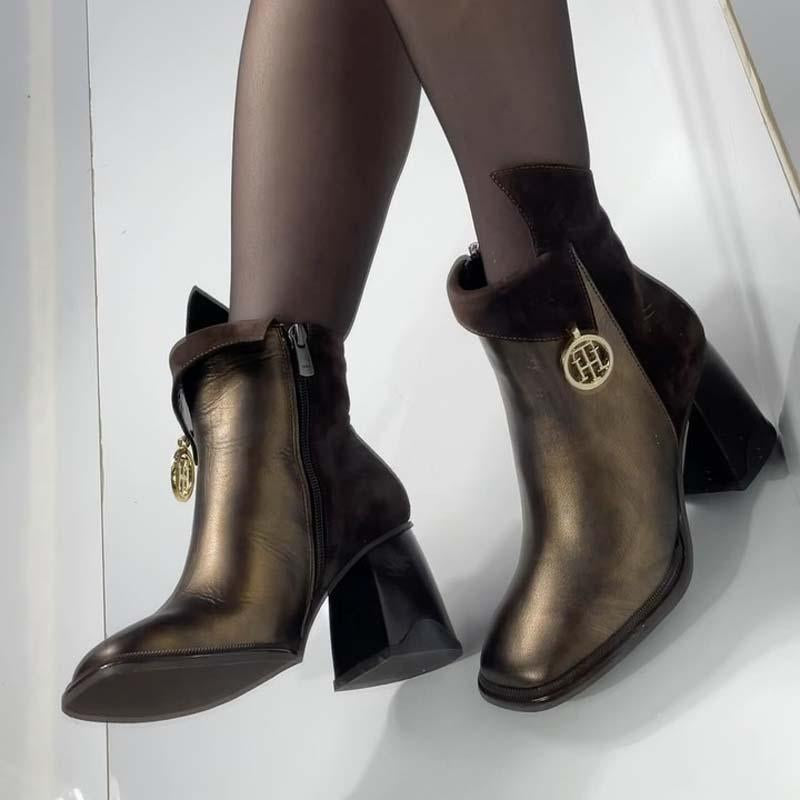 Women's Crowded-Heeled Square-Toe Boots