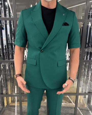 Top + Pants Men's Short Sleeve Suit
