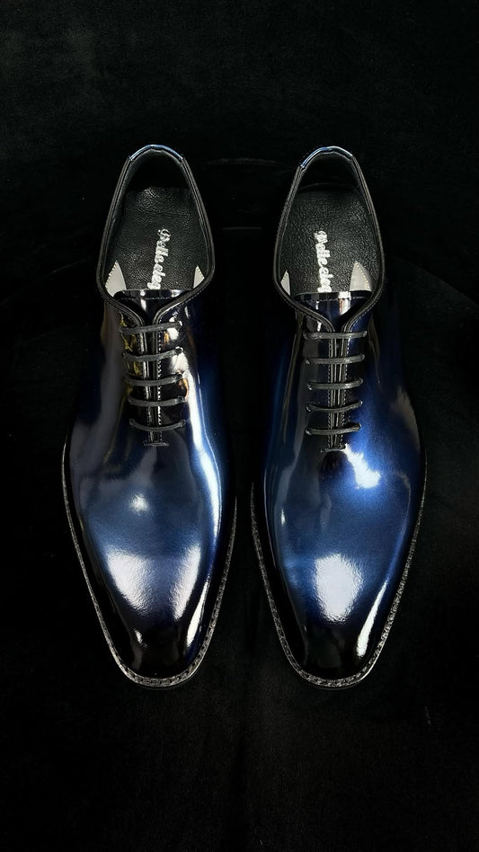 Glossy Pointed-Toe Genuine Leather Shoes