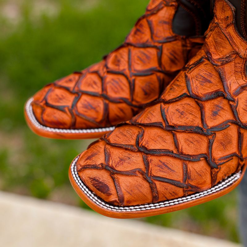 Artisan Rustic Matte Pirarucu Leather Boots