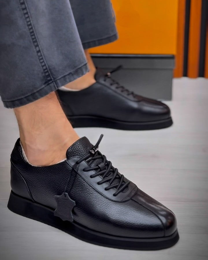 Genuine Leather Casual Black Shoes