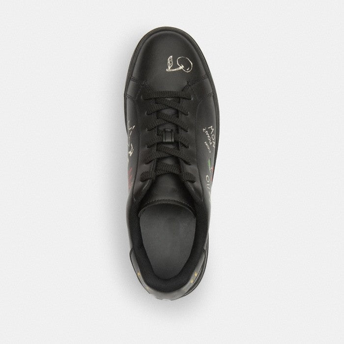 Sketch Print High-top Leather Sneakers
