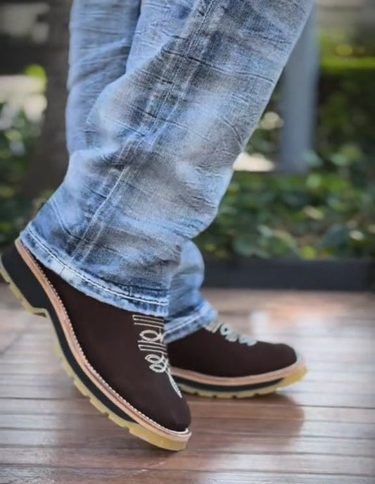 Special Edition Embroidered Suede Ankle Boots