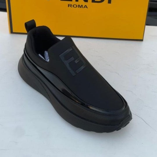 Double F Jacquard Motif Leather Flow Sneakers