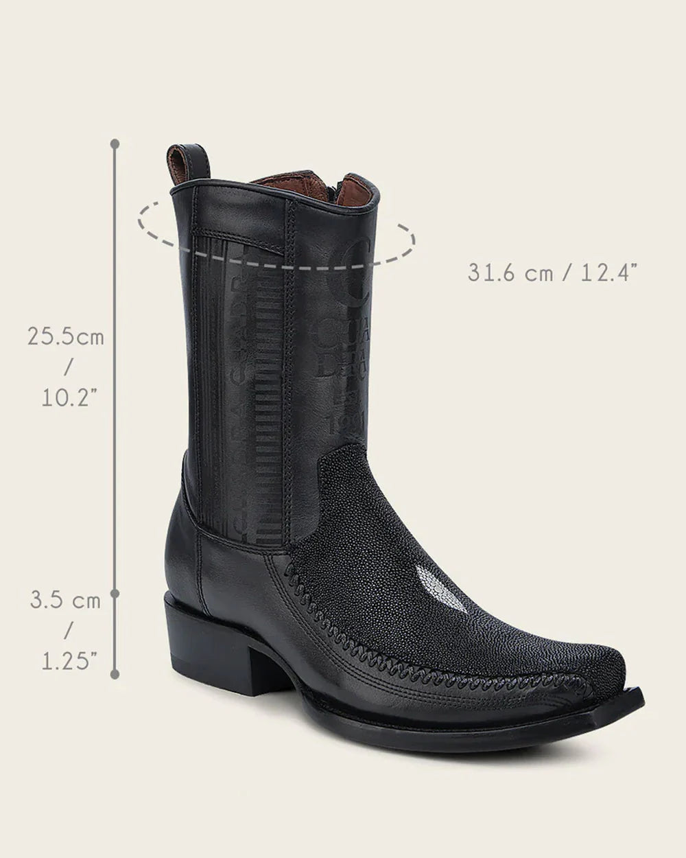 Pirarucu Fish Original Wide Square Toe Leather Boots