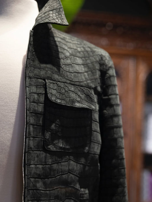 Porosus Crocodile Leather Jacket