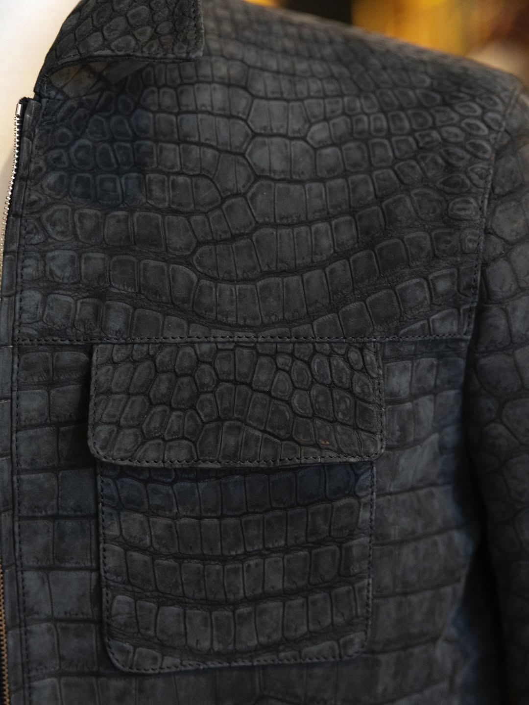Porosus Crocodile Leather Jacket