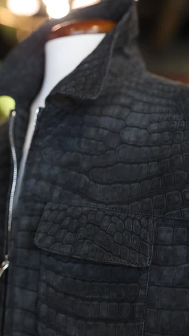 Porosus Crocodile Leather Jacket