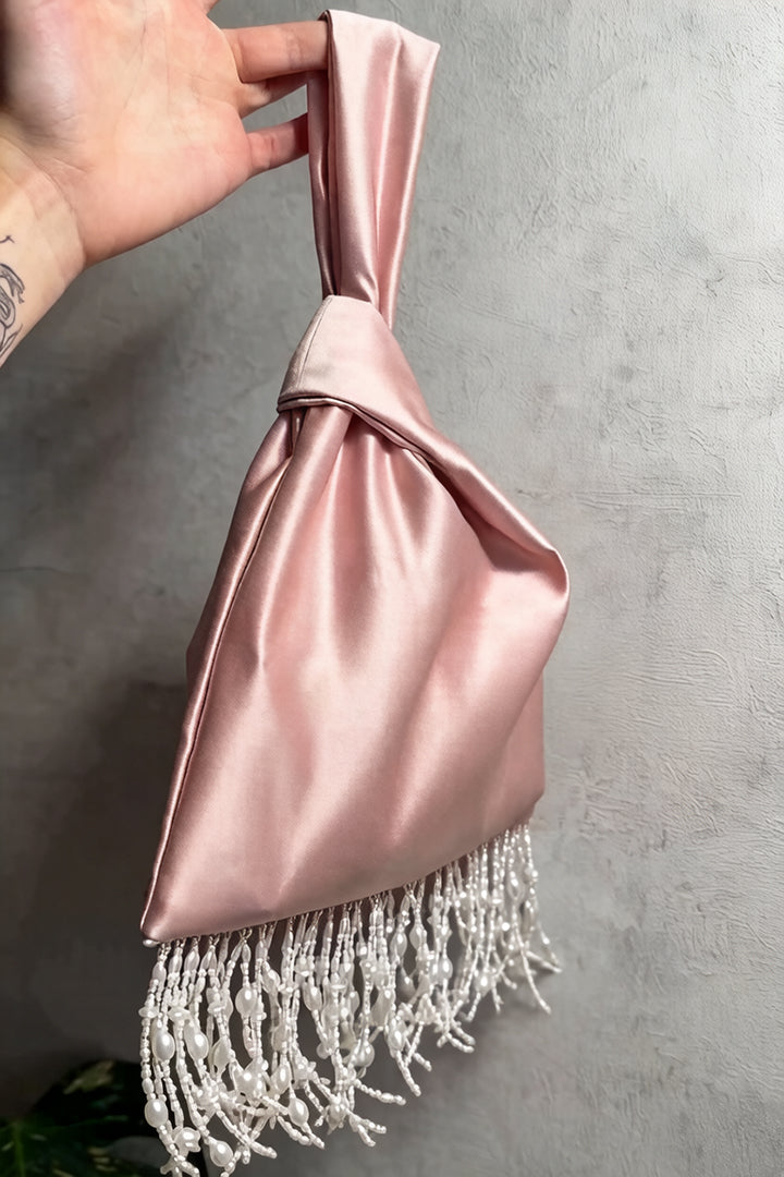 Pearl Tassel Silk Handbag