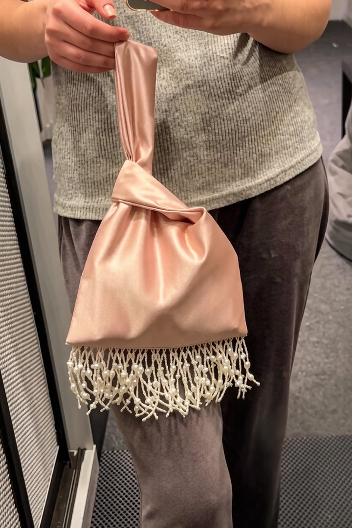 Pearl Tassel Silk Handbag