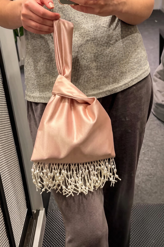 Pearl Tassel Silk Handbag