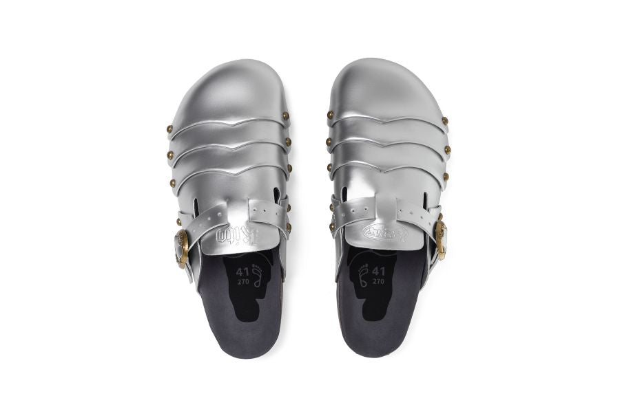 Silver Metallic Clogs/slippers