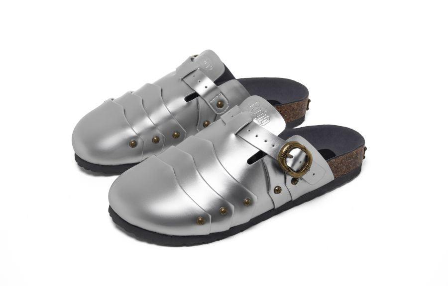 Silver Metallic Clogs/slippers