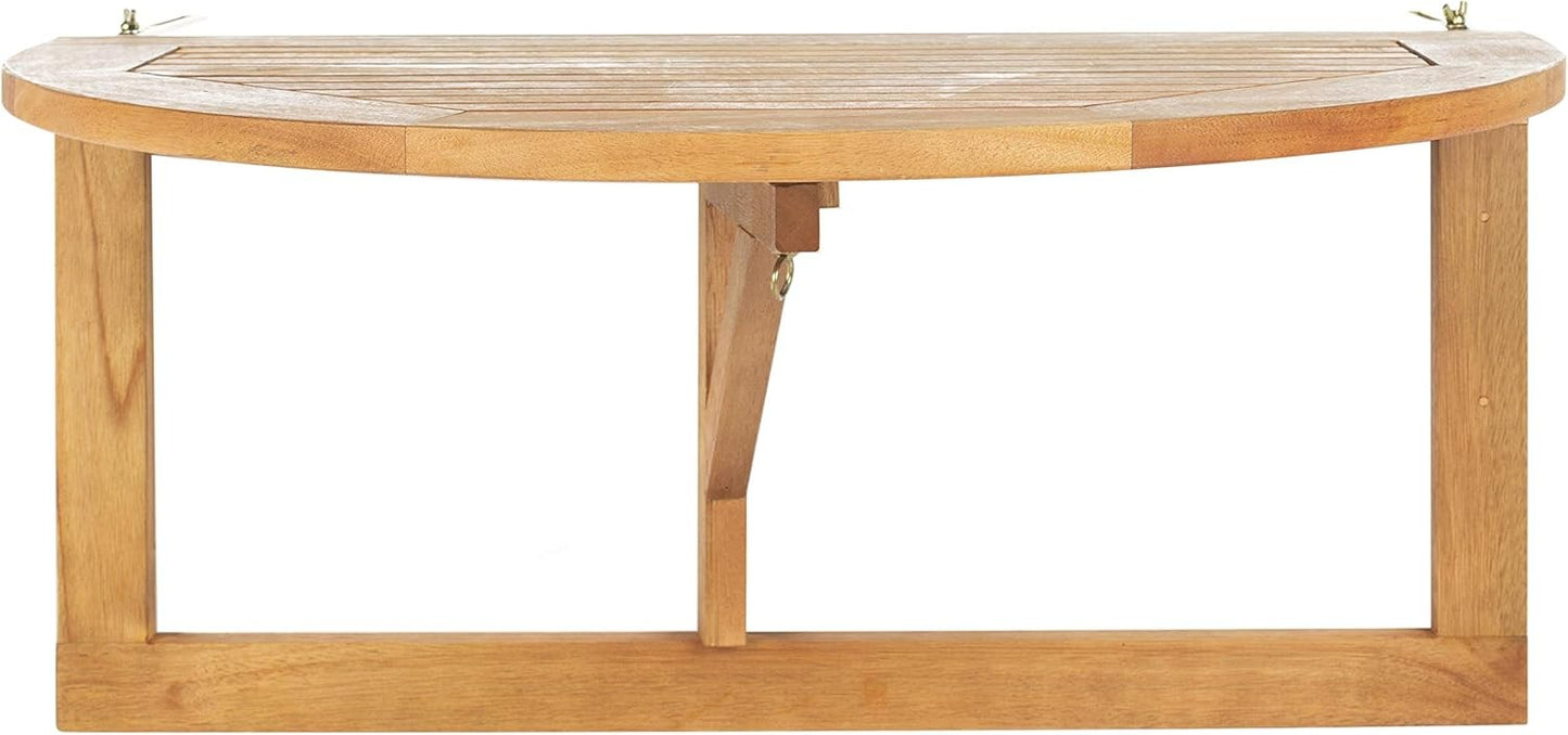 Outdoor Natural Teak Wood Balcony Hanging Half Table