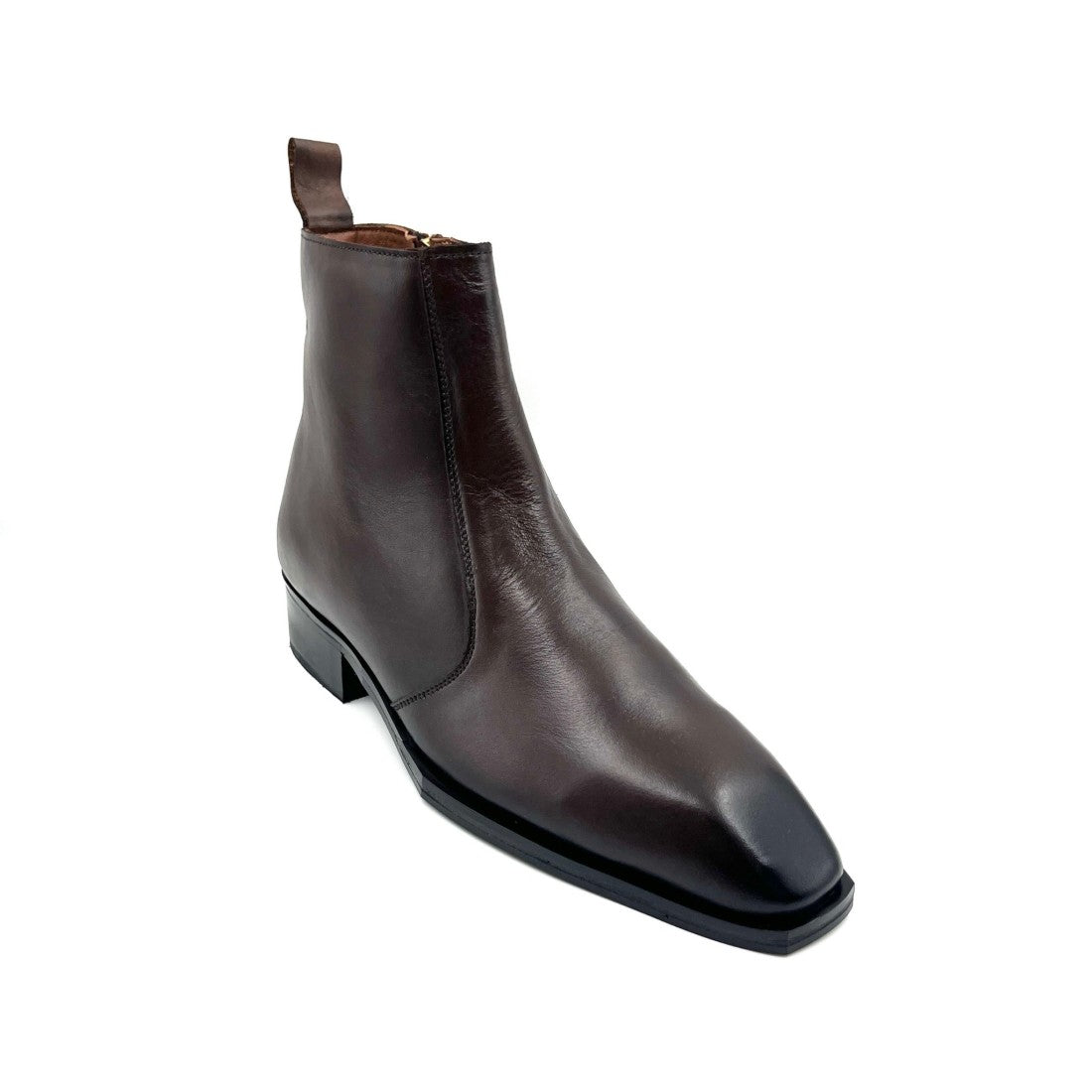 Square Toe Cuban Heel Chelsea Boots