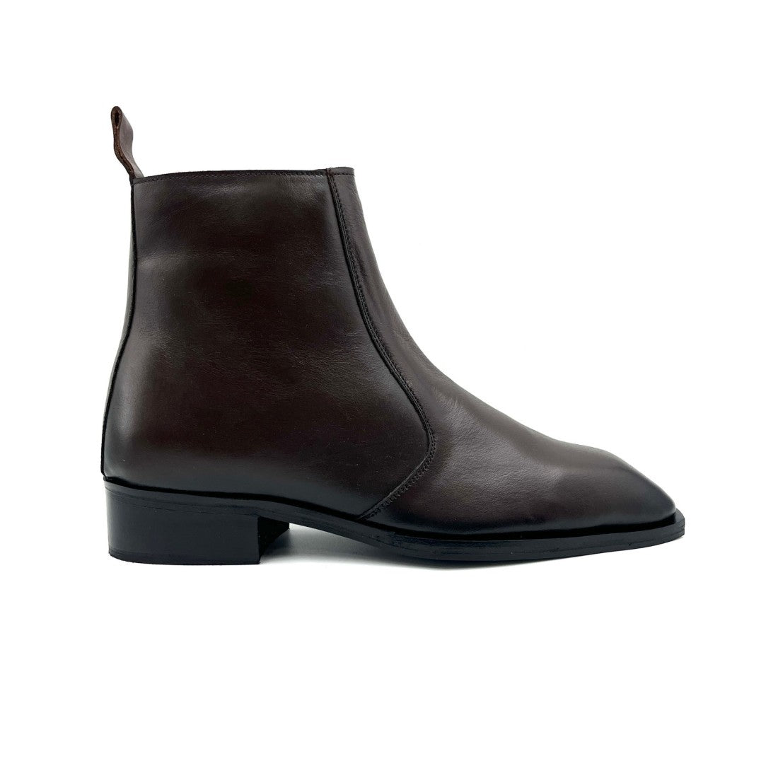 Square Toe Cuban Heel Chelsea Boots