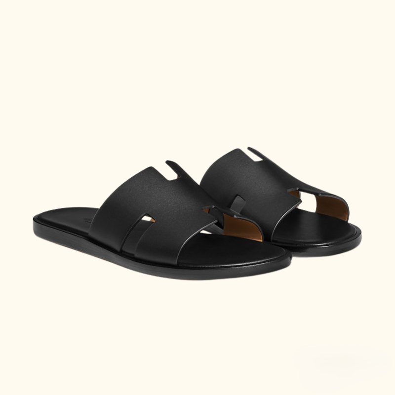 H Logo Men's Leather Slippers