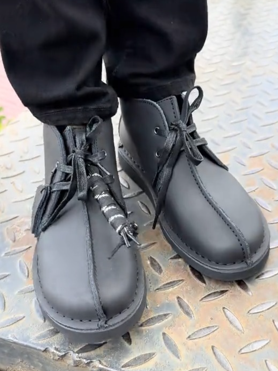 Clarks Originals Black Leather Boots.