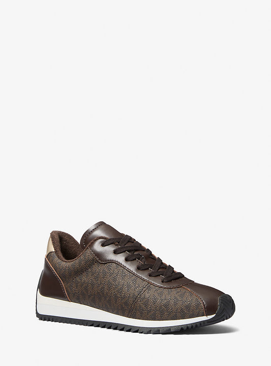 Brown Sheepskin Platform Sneakers