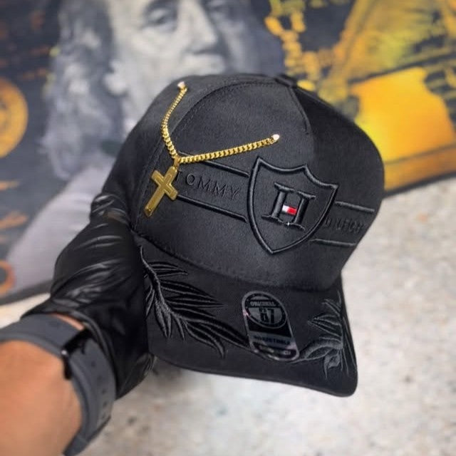 Cross Chain Embroidered Cap.
