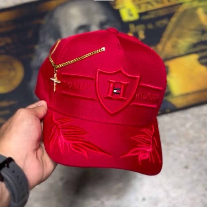 Cross Chain Embroidered Cap.