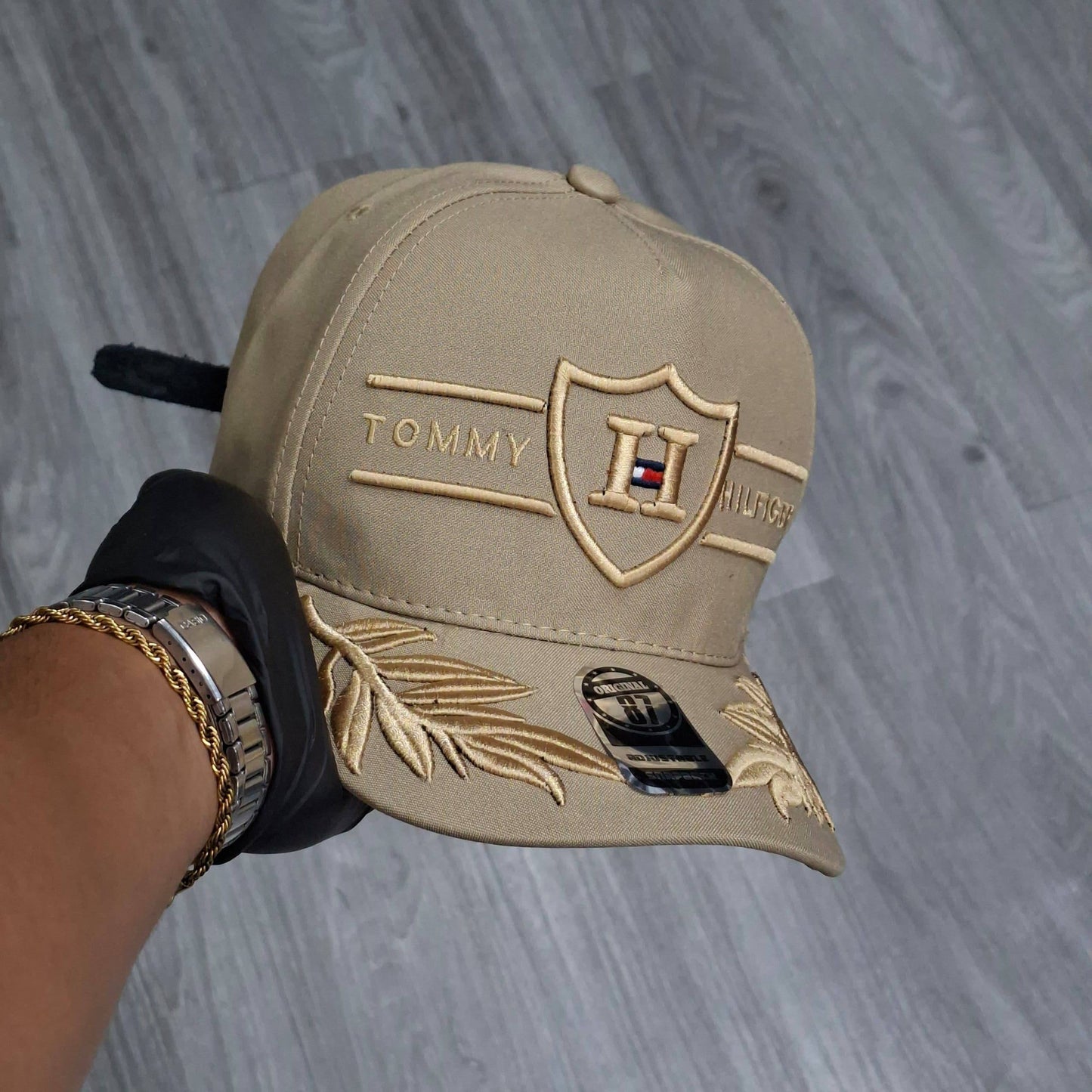 Cross Chain Embroidered Cap.