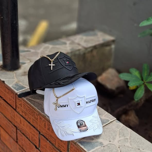 Cross Chain Embroidered Cap.