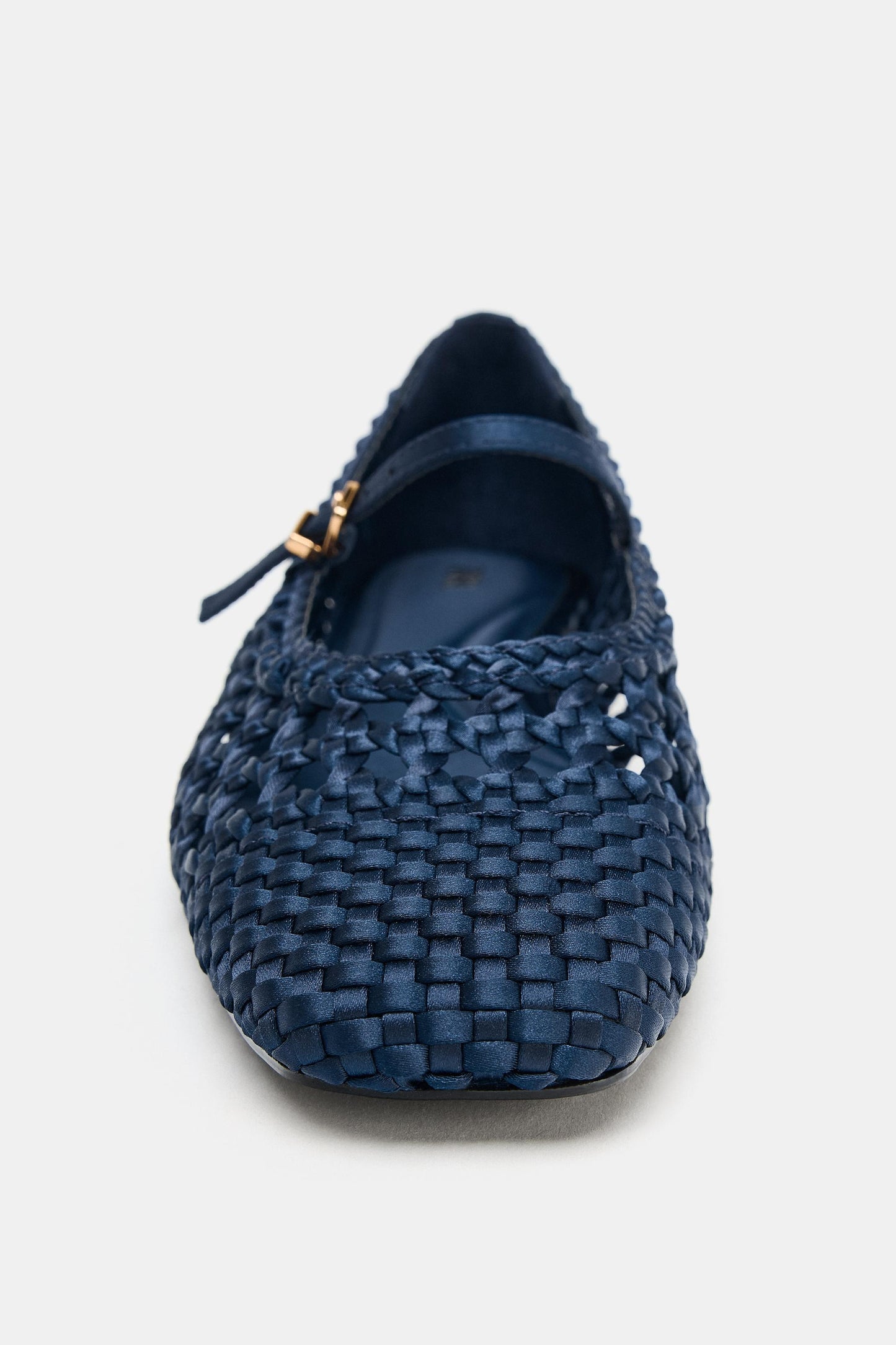Woven Buckle Ballet Flats