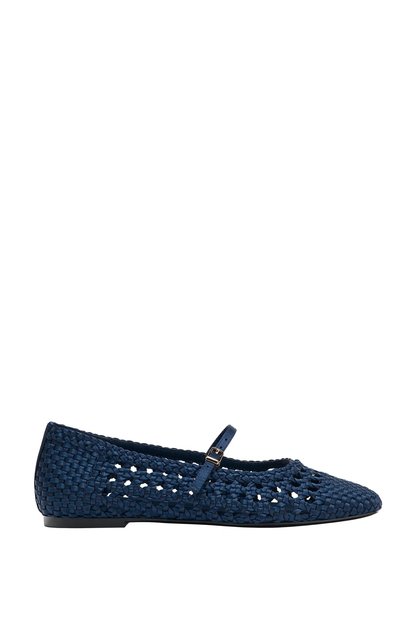 Woven Buckle Ballet Flats