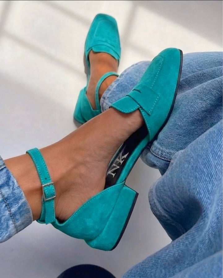 Women's Suede Chunky Heel Shoes