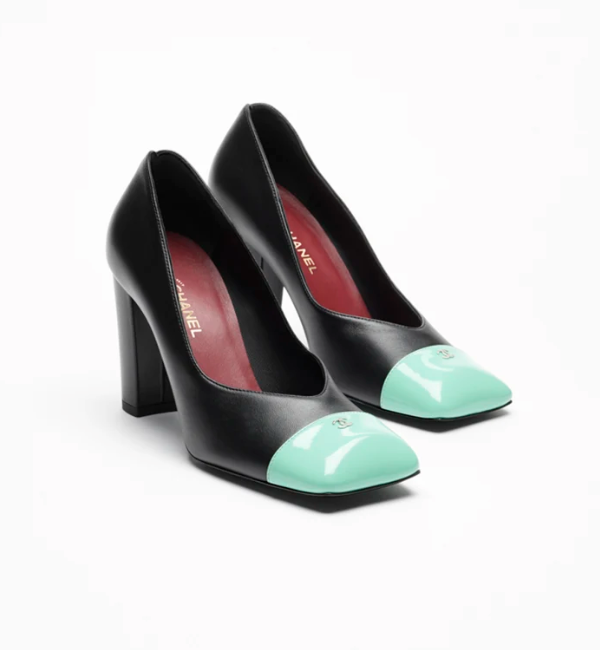 Pumps in Lambskin & Patent Calfskin