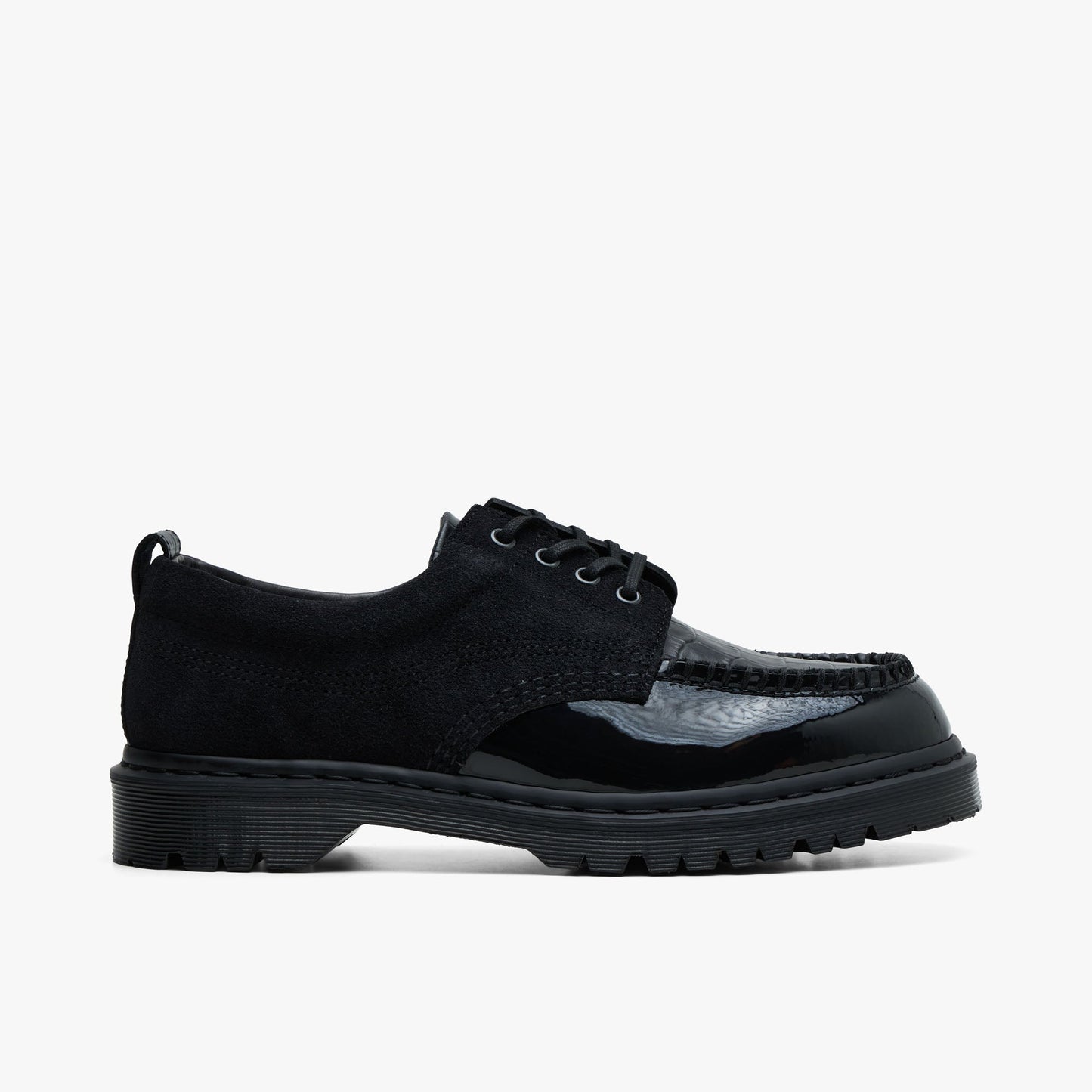 Suede Crocodile-patterned Leather Patchwork Moccasins