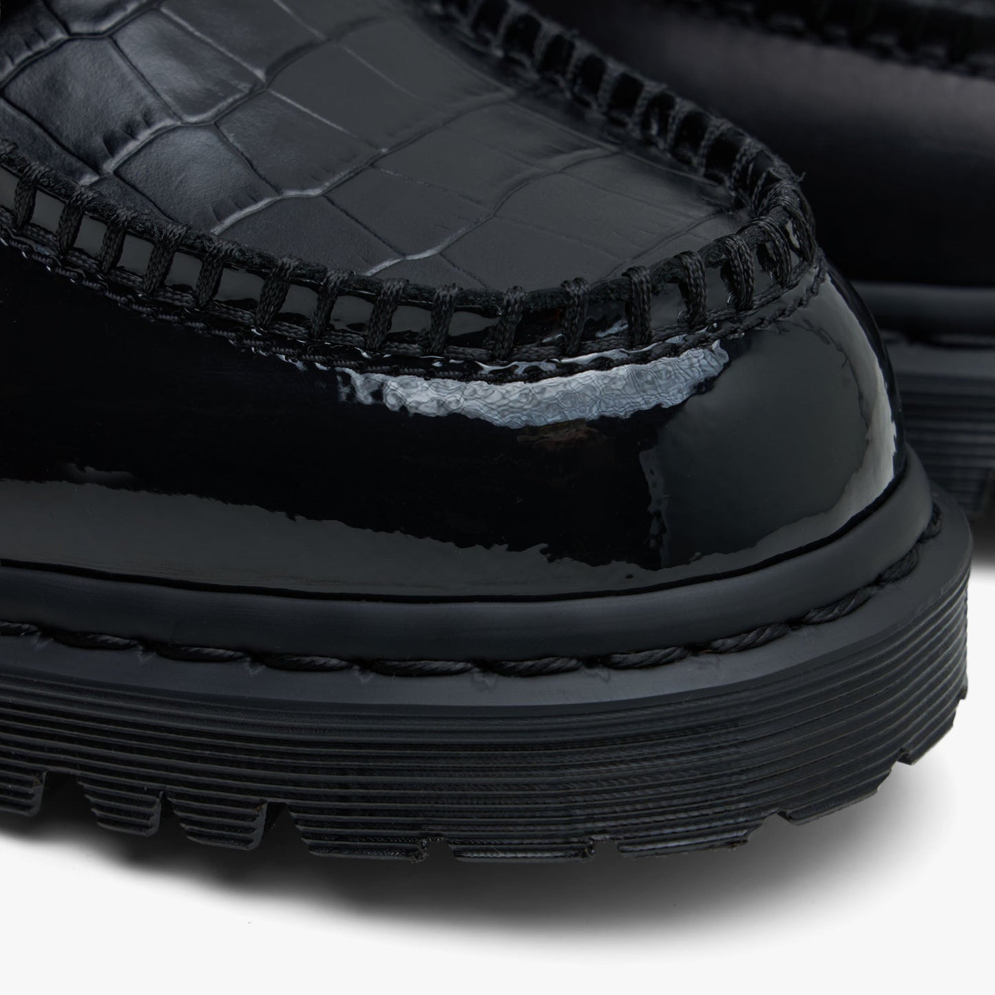Suede Crocodile-patterned Leather Patchwork Moccasins