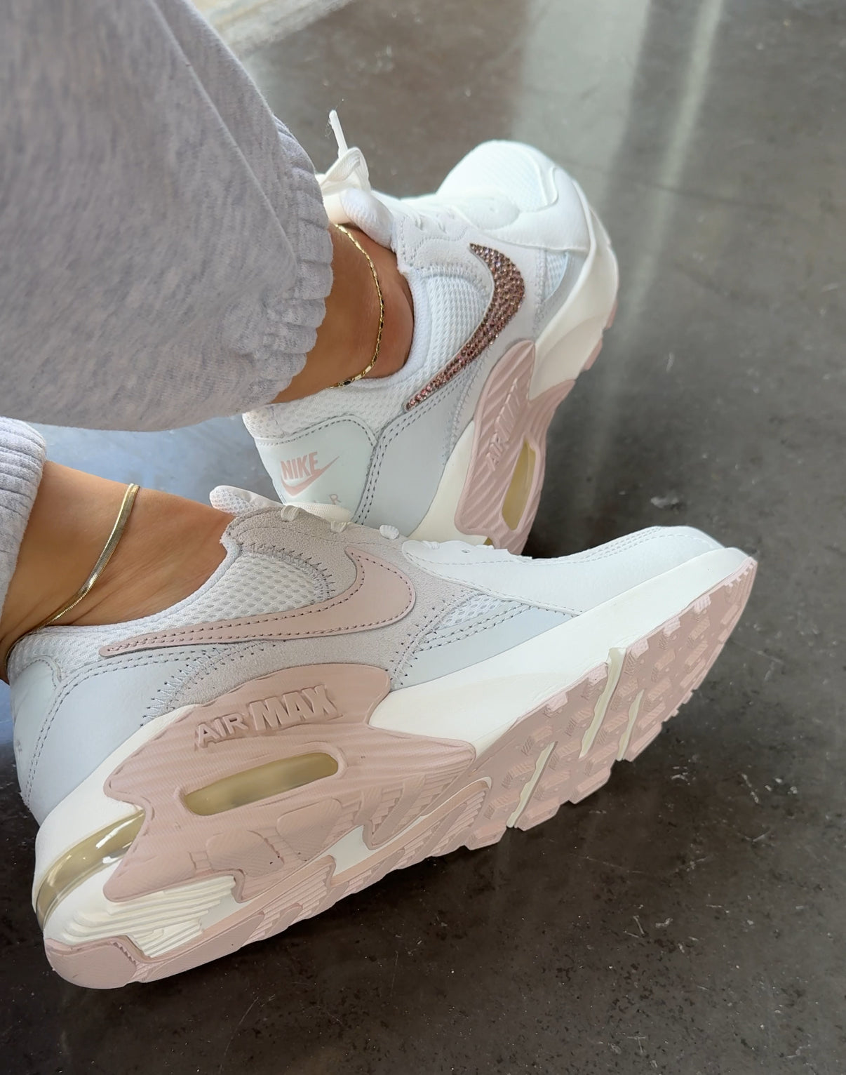 White Blush Swarovski Womens Nike Sneakers