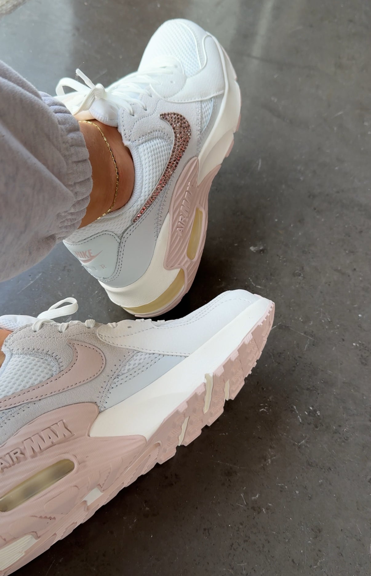 White Blush Swarovski Womens Nike Sneakers