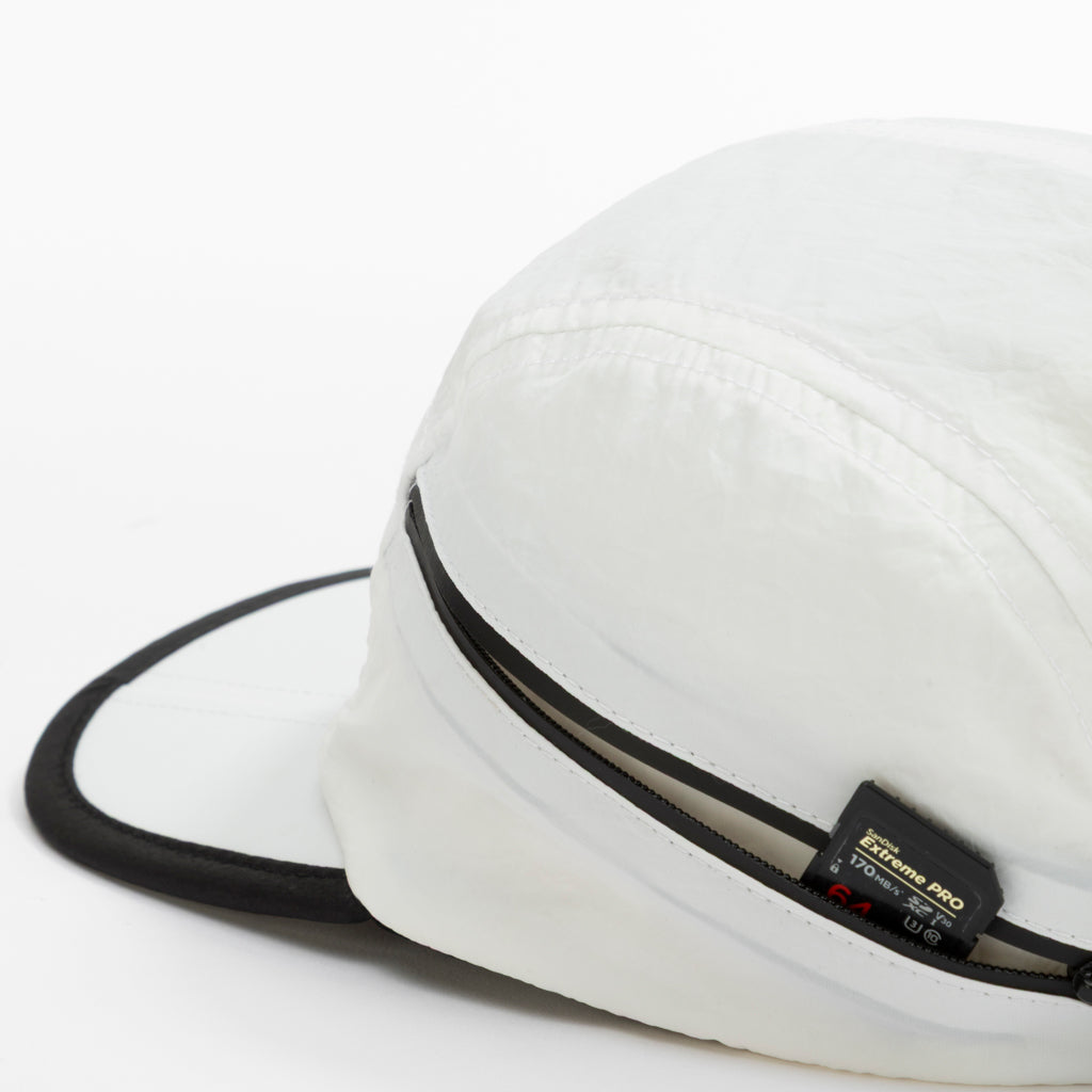 Foldable Outdoor 5 Panel Cap with Pocket // White