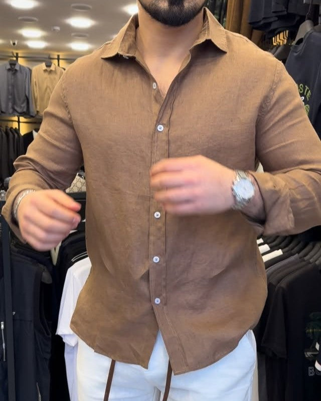 100% Linen Men's Slim Fit Shirt