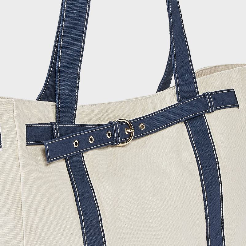 Canvas Large Belted Tote Bag