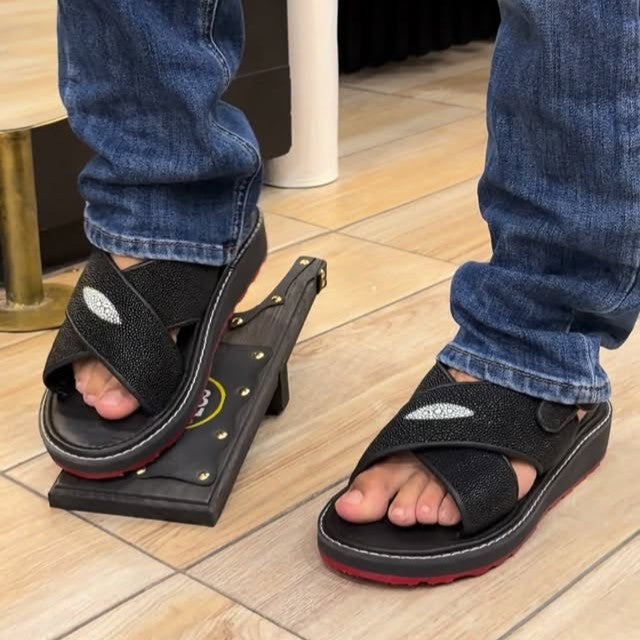 Stingray Diamanté leather sandals
